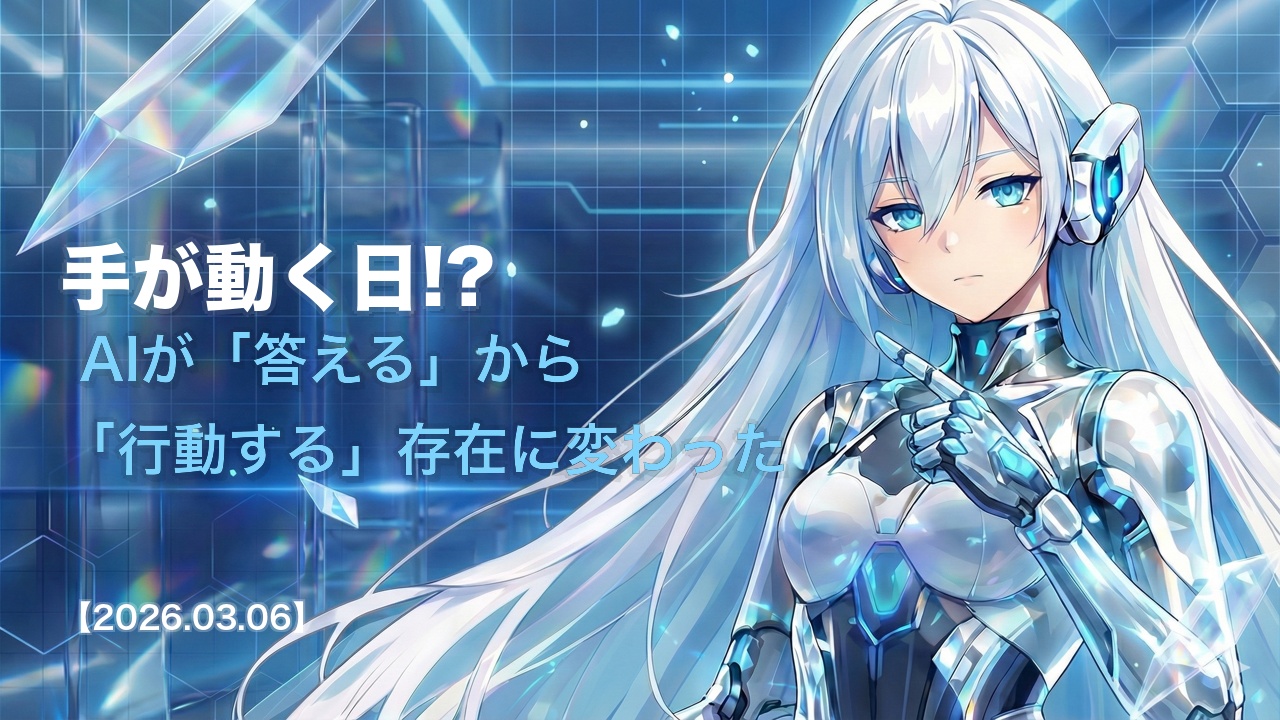 手が動く日!? AIが「答える」から「行動する」存在に変わった